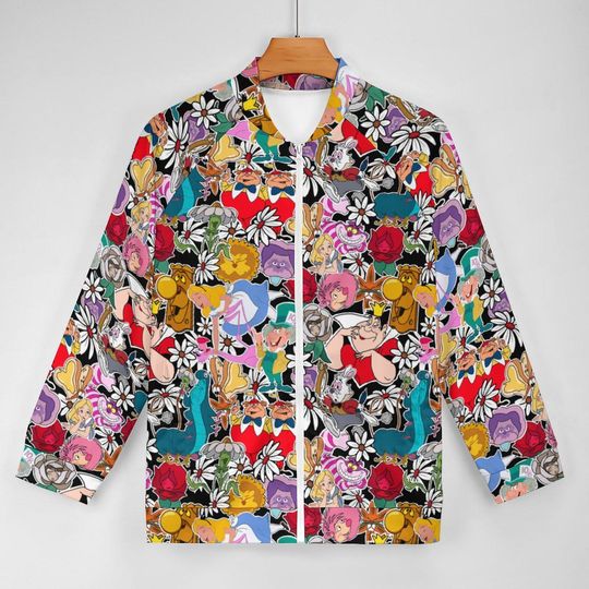 Alice in Wonderland Jacket | Alice in Wonderland Zip-up Jacket | Nurse Jacket | Disney Scrub Jacket | Disney Nurse Jacket | Disney Jacket