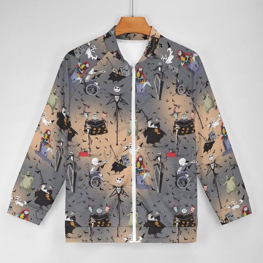 Nightmare Before Christmas Zip-up Jacket | Jack and Sally Jacket | Disney Scrub Jacket | Disney Nurse Jacket | Nightmare Before Christmas