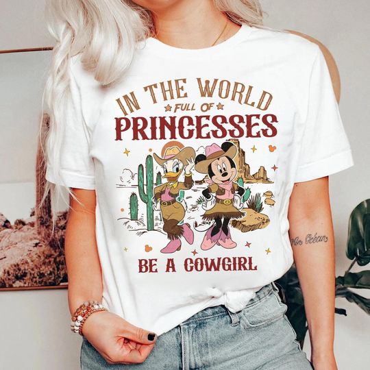 Discover Disney Minnie and Daisy Cowgirl T-Shirt, Girls' Disney Trip Shirt, Disneyland Matching Shirts