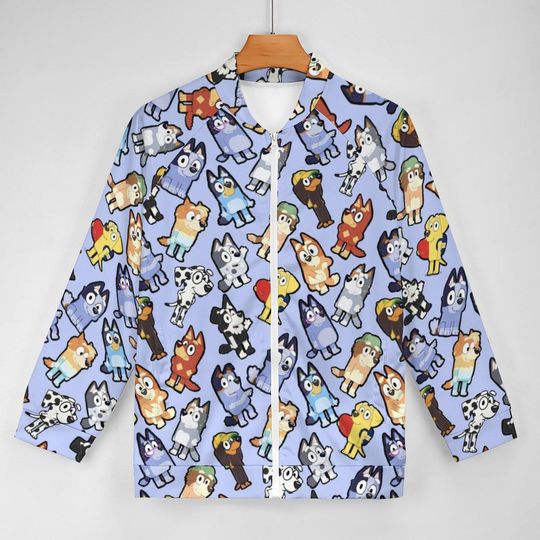 Blue Dogs Jacket | Blue Dogs Zip-up Jacket | Disney Scrub Jacket | Disney Nurse Jacket | Disney Zip-Up Jacket