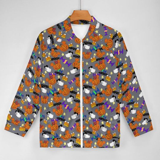 Mickey Pumpkins Zip-Up Jacket | Mickey Halloween Jacket | Halloween Scrub Jacket | Disney Parks Jacket | Disney Nurse Jacket