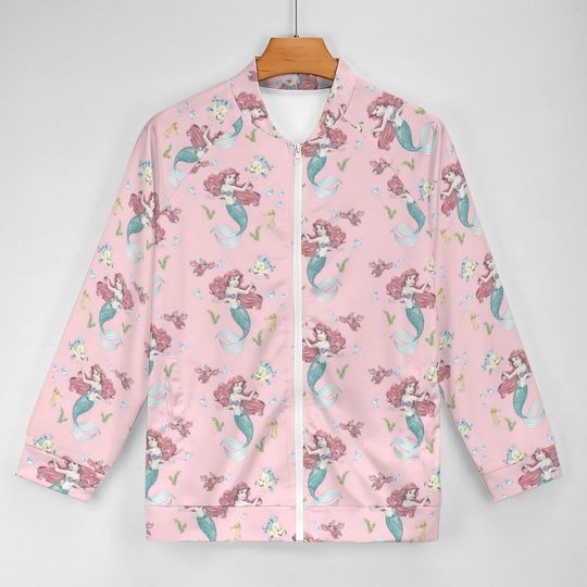Discover Little Mermaid Zip-up Jacket | Mermaid Jacket | Nurse Jacket | Disney Scrub Jacket | Disney Nurse Jacket | Disney Jacket
