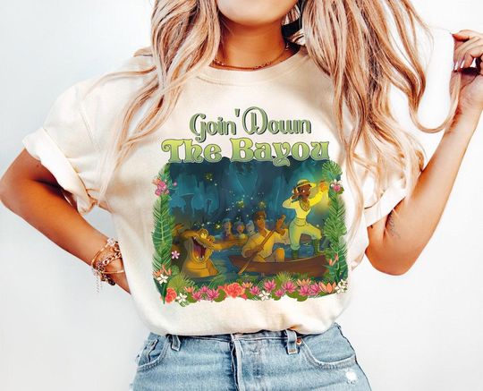 Discover Disney Princess and The Frog Goin' Down the Bayou Scene T-Shirt, Disney Princess Tiana Shirt, Disneyland Tiana's Bayou Adventure Tee, WDW