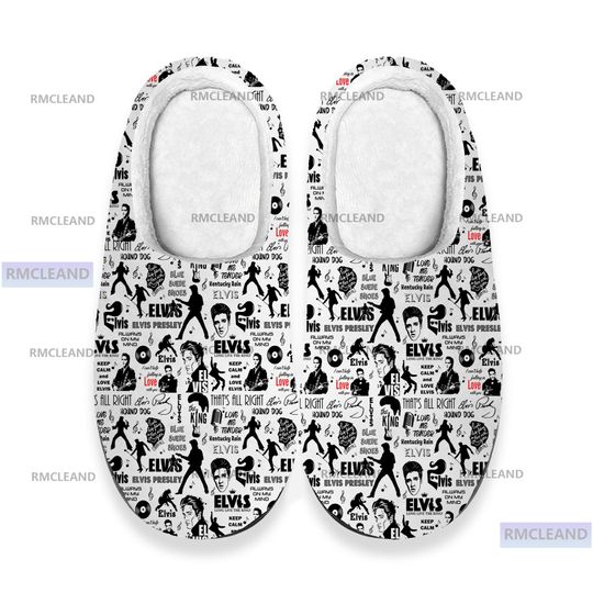 Elvis Presley 3D All Over Print Slipper, Elvis Presley Indoor Slipper, Winter Slipper, Christmas Slipper