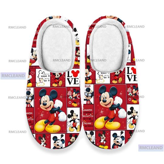 Discover Mickey Mouse 3D All Over Print Slipper, Mickey Indoor Slipper, Winter Slipper, Christmas Slippers