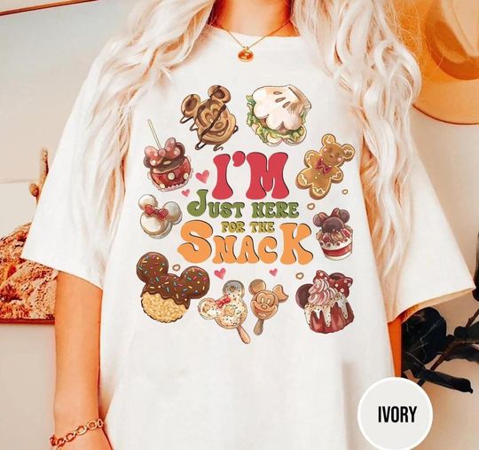 Discover Disney I'm Just Here for the Snack T-Shirt, Mickey Food Lover Tee, Disney Trip Family Matching Shirt, Disney Park Treats Tee