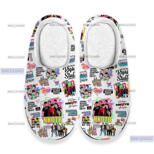 NKOT Block 3D All Over Print Slipper, NKOT Block Indoor Slipper, Christmas Slipper, Winter Slipper, Music Slippers