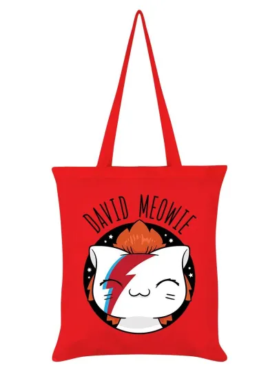 Discover David Meowie Tote Bag V.I. Pets Red