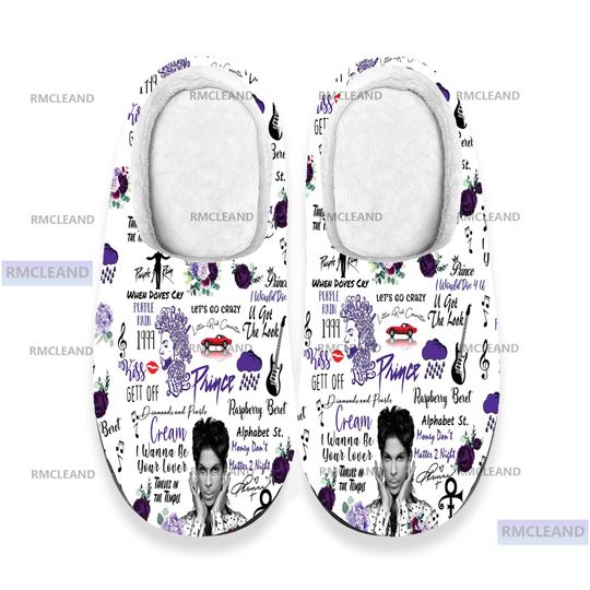 Discover Prince Pur Rain 3D All Over Print Slipper, Prince Indoor Slipper, Winter Slipper, Christmas Slippers