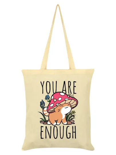 You Are Enough Mushroom Cat Tote Bag