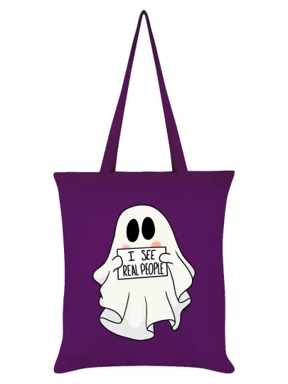 Discover I See Real People Ghost Magenta Tote Bag