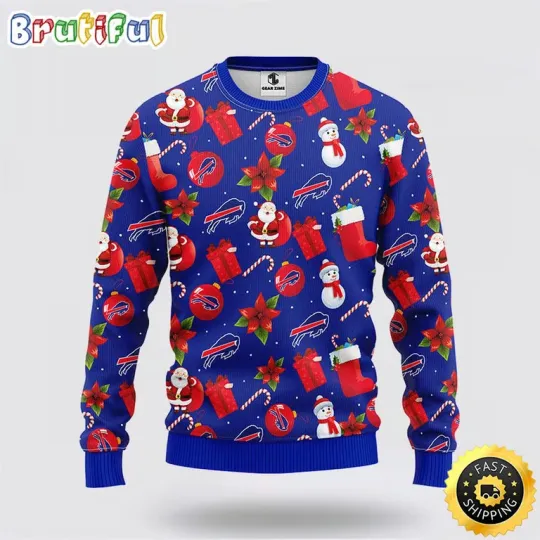 FL Buffalo Ugly Sweater Santa Claus Snowman Ugly Christmas Sweater