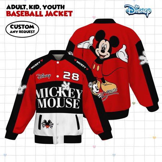Discover Custom Disney Mickey Varsity Jacket, Kid Youth Adult Sports Jacket, Number Varsity, Personalised Unisex Varsity, Kids Baseball Jacket