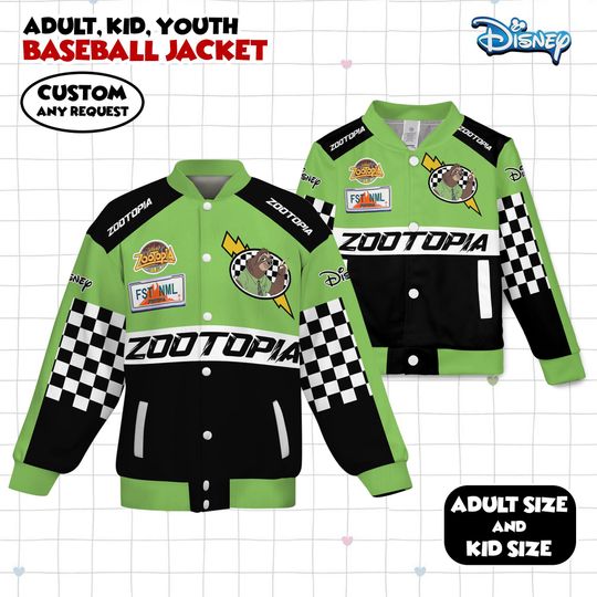 Discover Disney Flash Zotopia Baseball Jacket, Disney Flash Varsity, Disneyland Baseball Team Matching Outfit, Birthday Gift