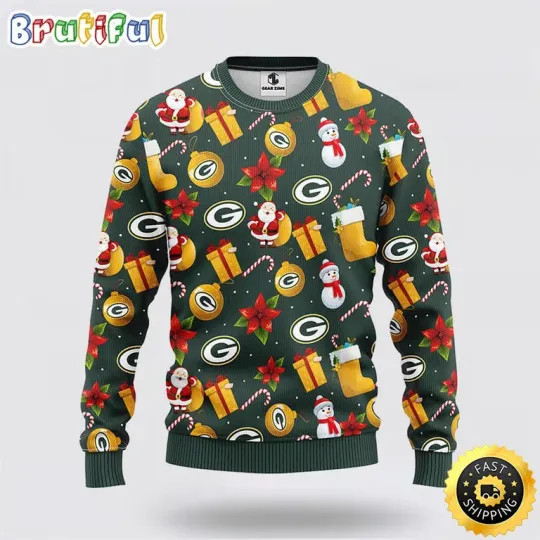 Discover FL Green Bay Ugly Sweater Santa Claus Snowman Ugly Christmas Sweater