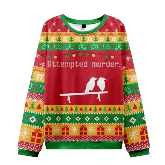 Discover Attempted Murder Ugly Christmas Knit Sweater