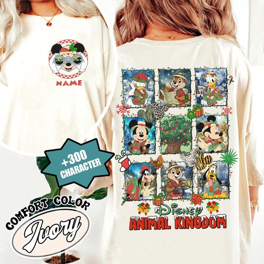 Discover Disney Animal Kingdom Christmas Mickey and Friends T-Shirt, Disney World Wild About Christmas Shirt, Disney Family Christmas Cruise T-Shirt