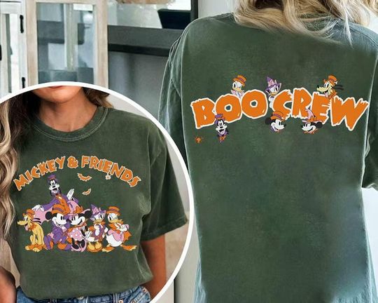 Discover Disney Mickey and Friends Costume Halloween Boo Crew Shirt, Mickey's Not So Scary Halloween Party 2025, WDW Disneyland Family Costume Shirt
