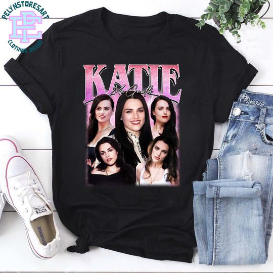 Katie McGrath Bootleg T-Shirt, Y2K Vintage Graphic Tee, Retro TV Star T-Shirt