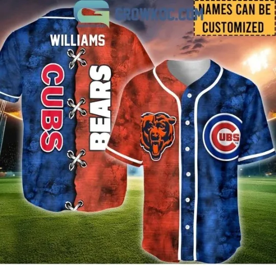 Discover Cubs and Bears Personalized Baseball Jersey