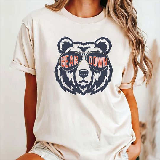 Bear Down Shirt - Game Day T-Shirt, Retro Chicago Bear Mascot Tee, Unisex Bear Fan T-Shirt