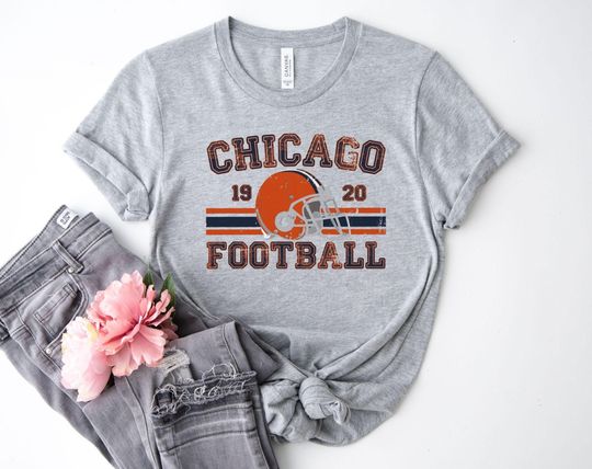 Distressed Chicago Football T-Shirt Bears Football Crewneck Retro Bears Shirt Gift for Chicago Bears Fans