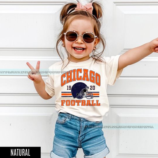 Chicago Football Vintage T-Shirt for Toddlers, Chicago Bears Fan Gift, Sunday Football
