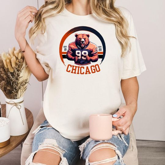Discover Vintage Chicago Football Sweatshirt, Chicago Football Shirt, Chicago Hoodie, Bear Football Shirt, Chicago Bears Shirt, Chicago Football Gift