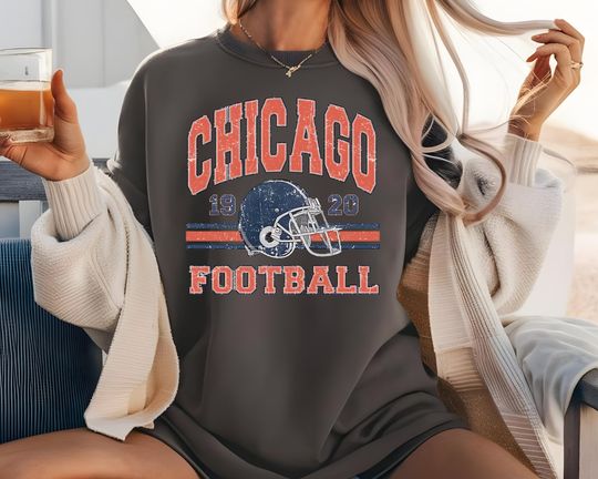 Discover Retro Chicago Football T-shirt, Bears  Football Fan Gift, Football Game Day T- Shirt, Bears Hoodie, Vintage Bears Shirt, Gifts for Him