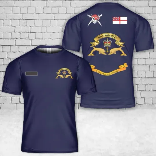 Custom Name Royal Navy Submarine Service Veteran T-Shirt 3D