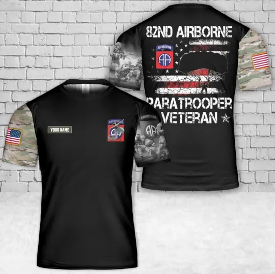 Discover Custom Name US Army 82nd Airborne Division Veteran 3D Shirt AOP SHirt