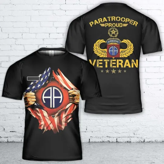 Custom Name US Army Veteran 82nd Airborne Division 3D Shirt Military Shirt