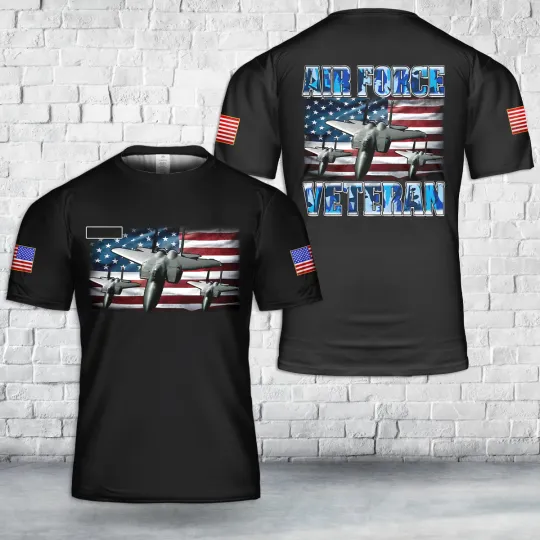 Custom Name US Air Force Veteran T-Shirt 3D