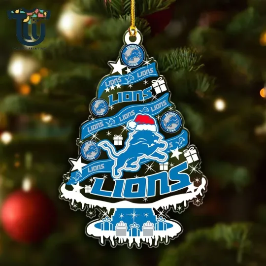 Discover Personalized Detroit Team Lions Christmas Ornament, Gifts For Fans