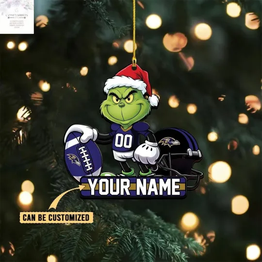 Discover Personalized Baltimore Team Ravens Christmas Ornament, Gifts For Fans