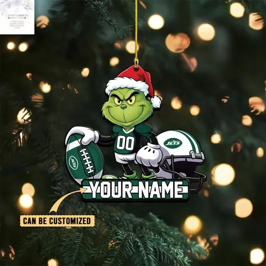 Discover Personalized New York Team Jets Christmas Ornament, Gifts For Fans