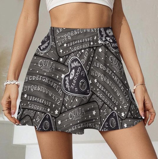 Discover Ouija Board Skater Skirt: Gothic Mini Spiritboard Witchy Skirt Got Witchy Clothing