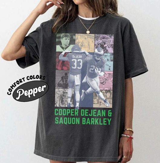 Discover Cooper DeJean & Saquon Barkley Vintage Comfort Colors T-Shirt, Philadelphia Football Meme