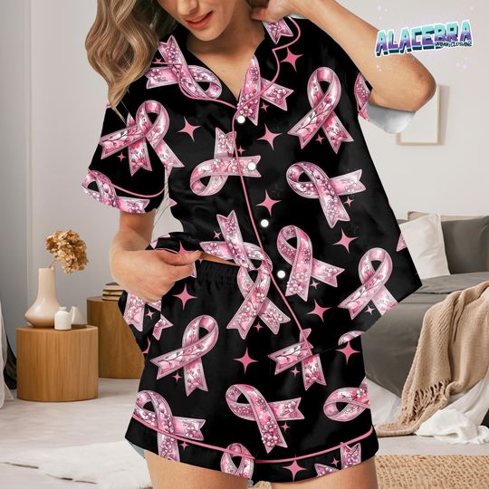 Discover In October We Wear Pink Pajama Set | Breast Cancer Awareness Sleepwear