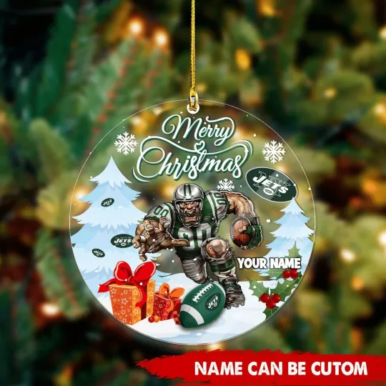 Discover Personalized New York Team Jets Christmas Ornament, Gifts For Fans