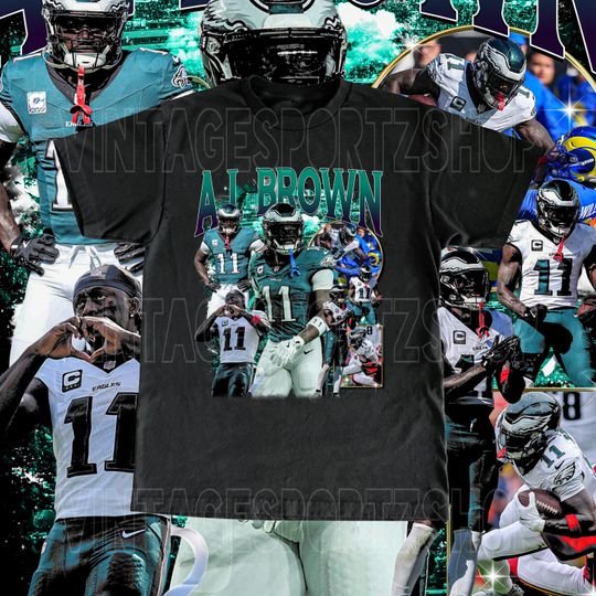 Discover Vintage A. J. Brown Shirt - Adult & Kids Sizes Custom Vintage Design Retro Bootleg Style High Quality Eagles Tee Football Fans