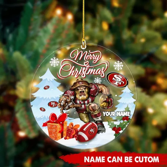 Personalized San Francisco Team 49ers Christmas Ornament, Gifts For Fans