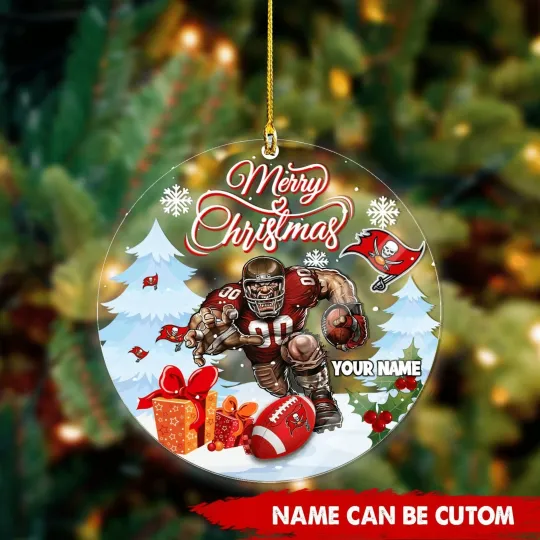 Personalized Tampa Bay Team Buccaneers Christmas Ornament, Gifts For Fans