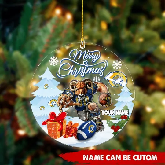 Discover Personalized Los Angeles Team Rams Christmas Ornament, Gifts For Fans