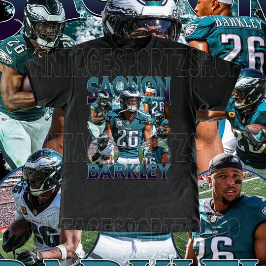 Vintage Saquon Barkley Shirt - Adult & Kids Sizes Vintage Design Retro Bootleg Style Eagles Tee Football Fans