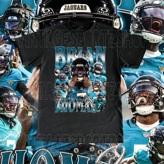 Brian Thomas Jr. Shirt - Adult & Kids Sizes Vintage Design Retro Bootleg Style Jacksonville Jaguars Tee Football Fans
