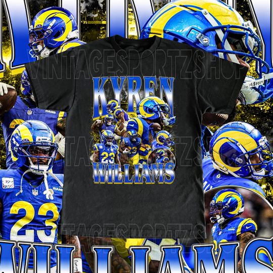 Discover Kyren Williams Shirt -  Vintage Design Adult & Kids Sizes Retro Bootleg Style Los Angeles Rams Tee Football Fans