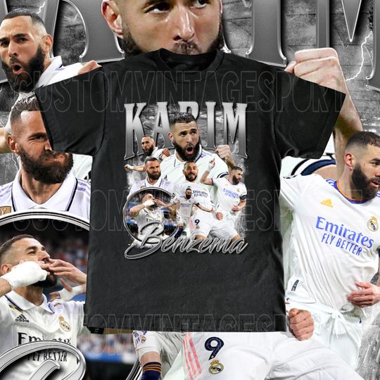 Discover Vintage Karim Benzema Shirt - Vintage Design Tee France Football Fan Adult and Kids Sizes