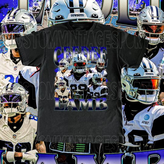 Vintage CeeDee Lamb Shirt - Vintage Artwork Design Tee Adult and Kids Sizes