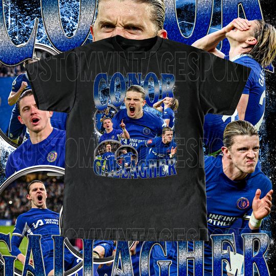 Discover Vintage Conor Gallagher Shirt - Vintage Design Tee English Soccer Player Football Fan Gift Adult & Kids Sizes